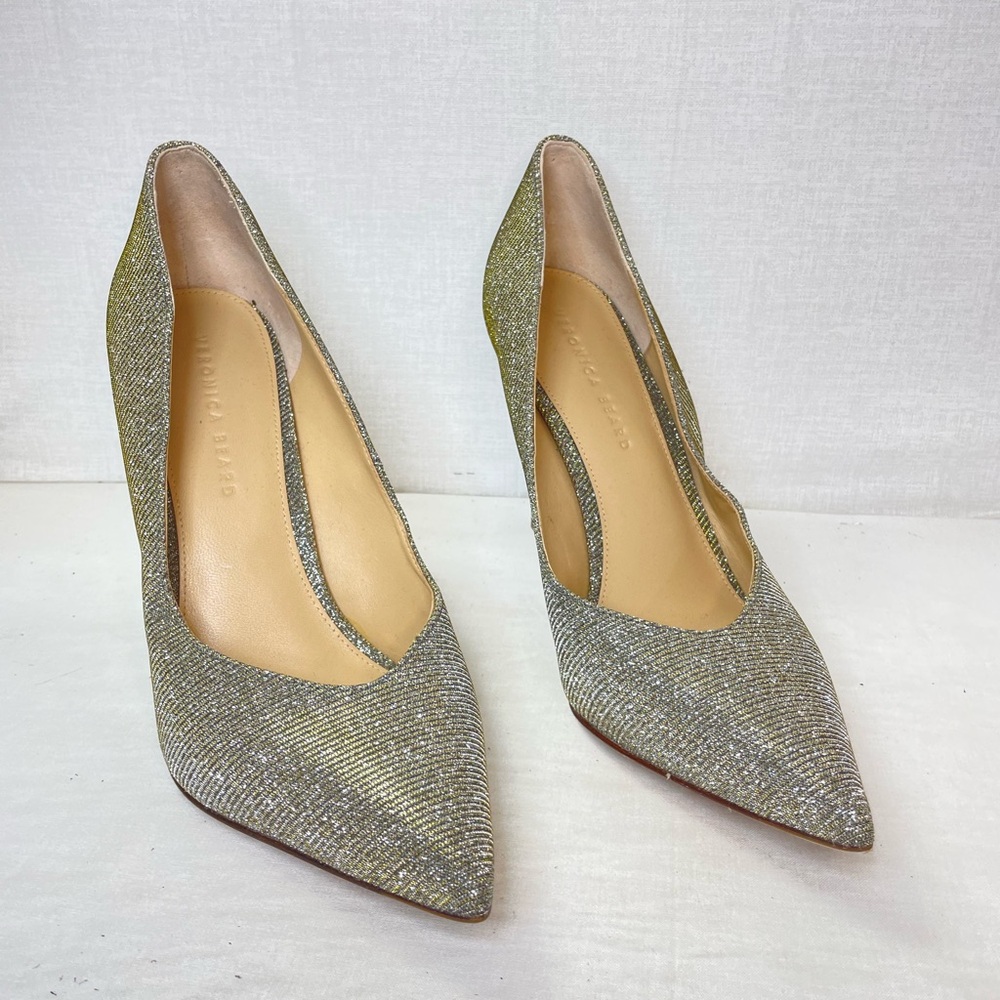 Veronica‎ Beard NEW Nathalia Lurex Metallic Pump Heels Size 10 - Picture 8 of 16